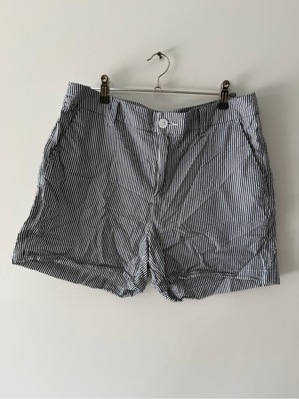 a new day Navy & White Pinstripe High-Waist Shorts